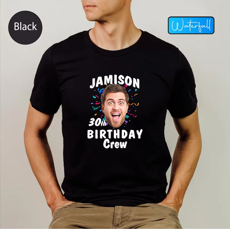 Custom Birthday Face Photo Name Shirt, Personalized Photo Birthday Party Tee, Birthday Gift, Custom Face Birthday Tshirt