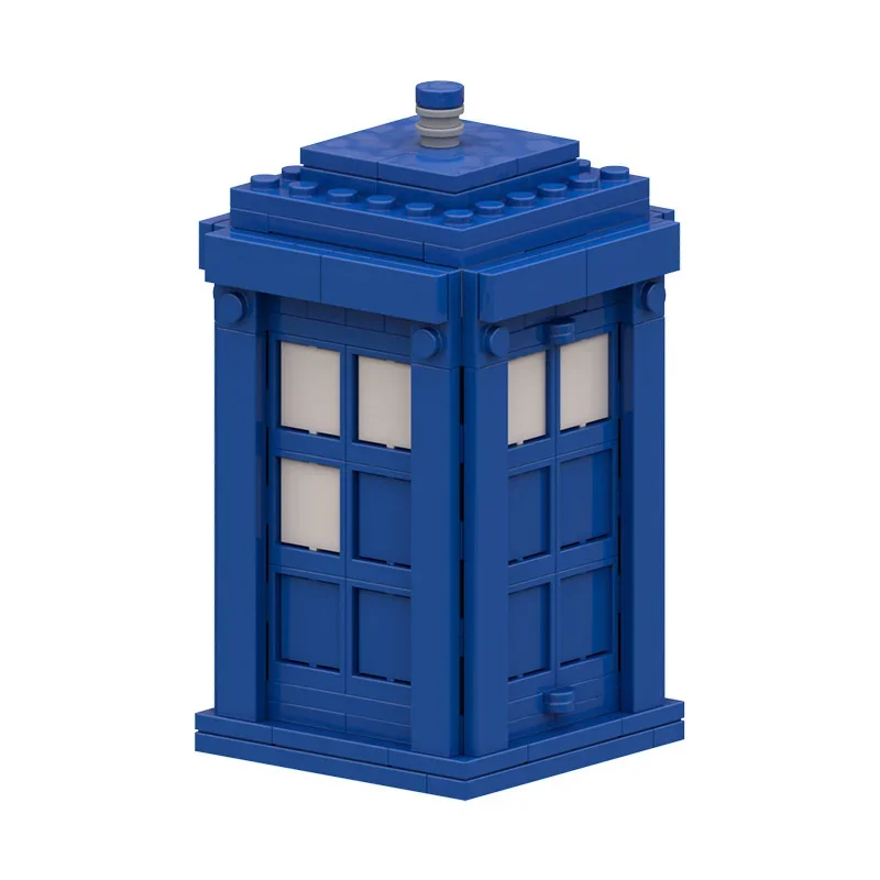 

Moc Doctored Whoed Blue Phone Booth Building Blocks Retro Telephone City Street Accessories Parts Bricks Open Door Toys