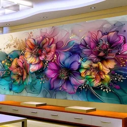 Fullcang Large Size Diamond Arts Painting Kits Colorful Flowers New Diy Full Mosaic Embroidery Sale Floral Picture Wall Decor