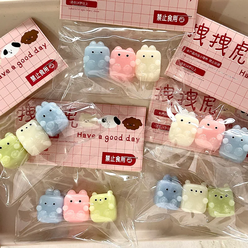 Mini Cute Small Cube Animal Ice Cream Pinch Soft Sticky Toy Kids Adults Pinch Relieve Stress Vent Toys Slow Rebound Squeeze Toys