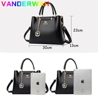 Soft Leather Luxury Handbags Women Bags Designer 3 Layers Shoulder Crossbody Sac Ladies Large Capacity Shopping Messenger Tote - Image 3