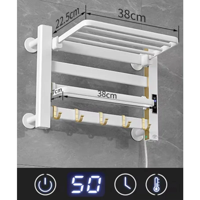 Hot Spa Towel Warmer White Double Heating Element for Bathroom Lady Darling Heated Rack Towel Rail