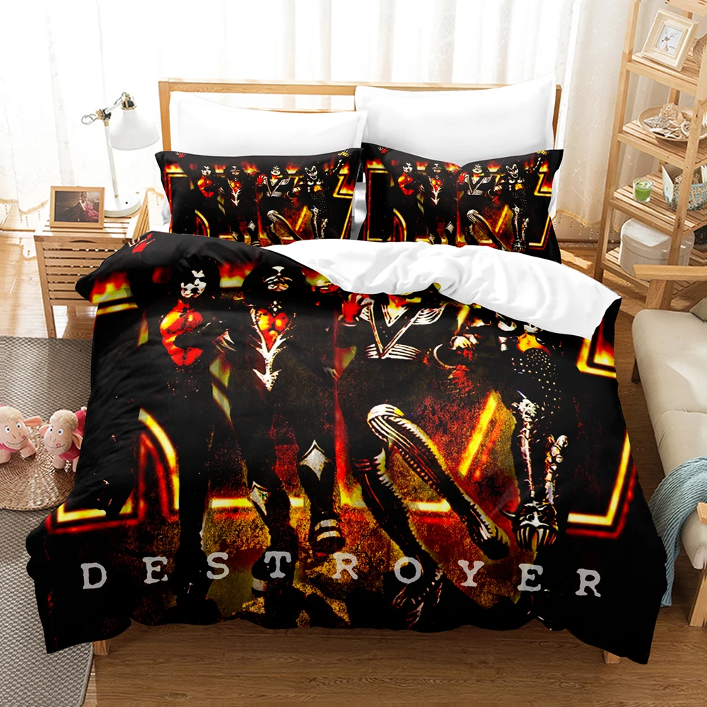 Kiss Band Bedding Set Single Rock Band Bed Linen Double Queen King Size For Boys Adults Soft Home Textile Fashion Home Decor