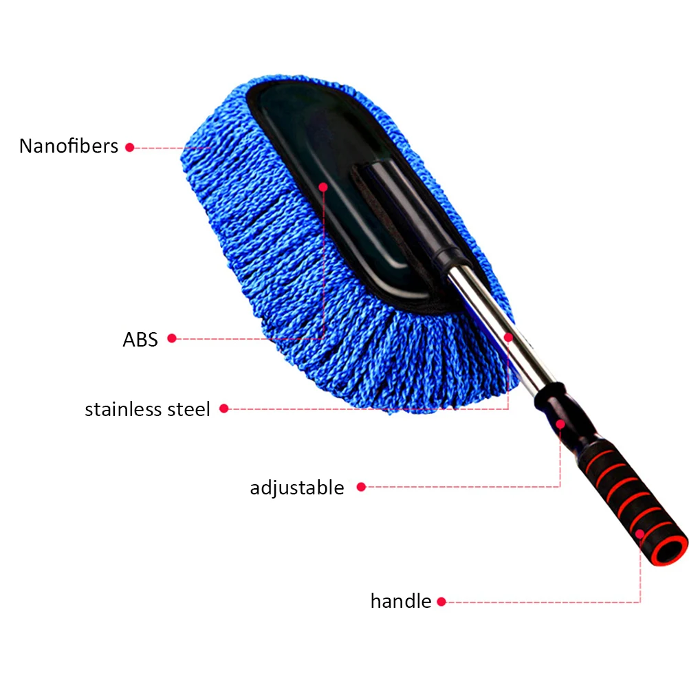 

Super Car Cleaning Supplies Microfiber Duster Interior Cleaner with Long Retractable Handle to Trap Dust and for Car Bike RV Boa