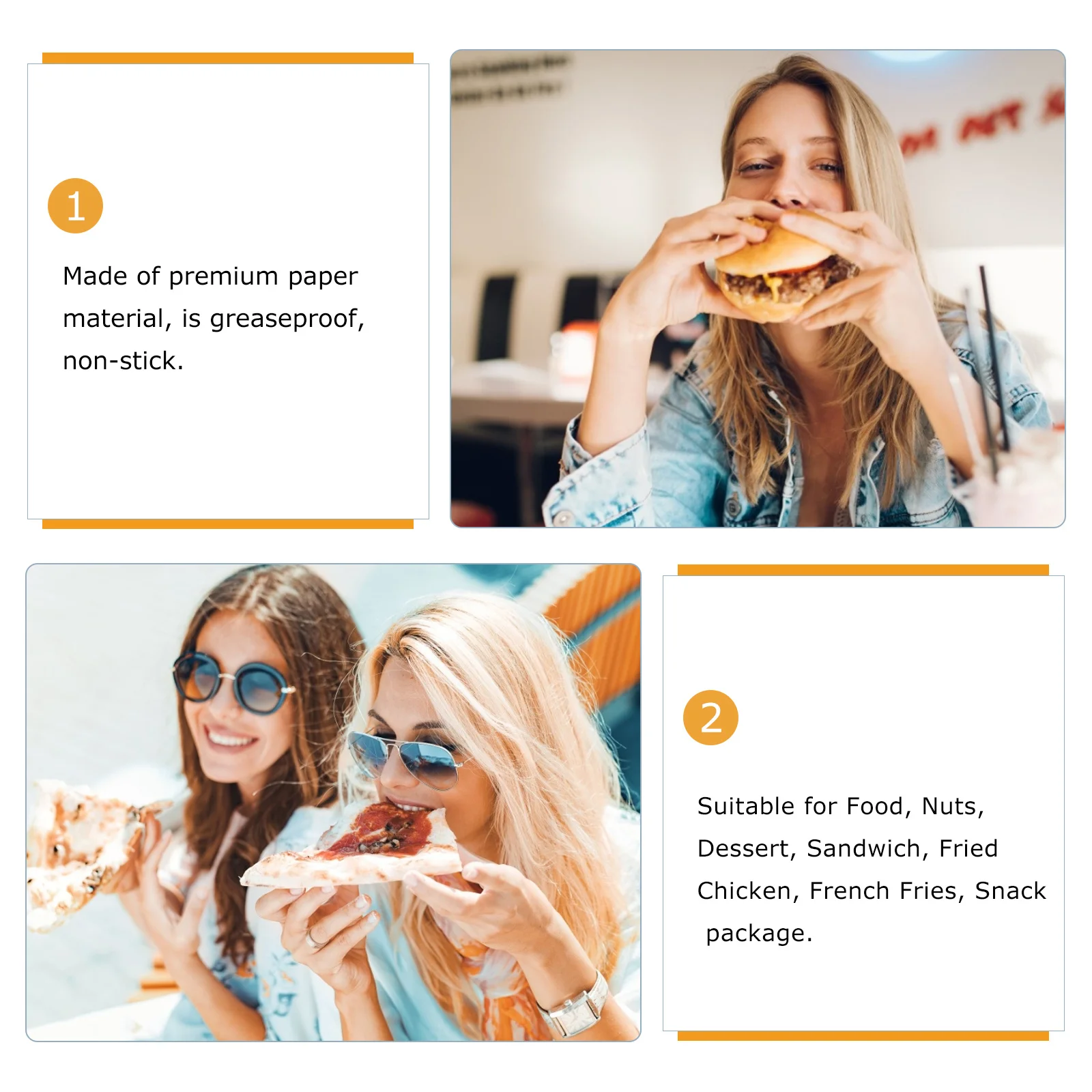 

100 шт., 9 см, бумажные пакеты для хот-догов, жиронепроницаемый водонепроницаемый пакет для упаковки пищевых продуктов для жареной курицы, картофеля фри, закусок на вынос, белая пищевая бумага