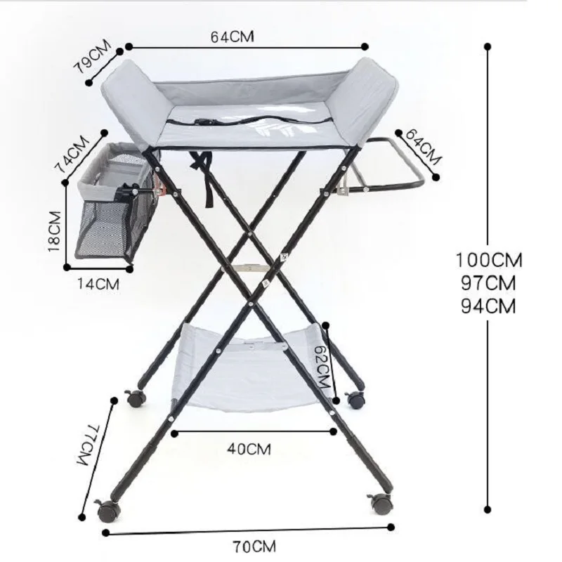 LazyChild Baby Crib Diaper Changing Table Liftable Baby Care Table Multi-Function Newborn Baby Care Table Foldable Cot New 2023