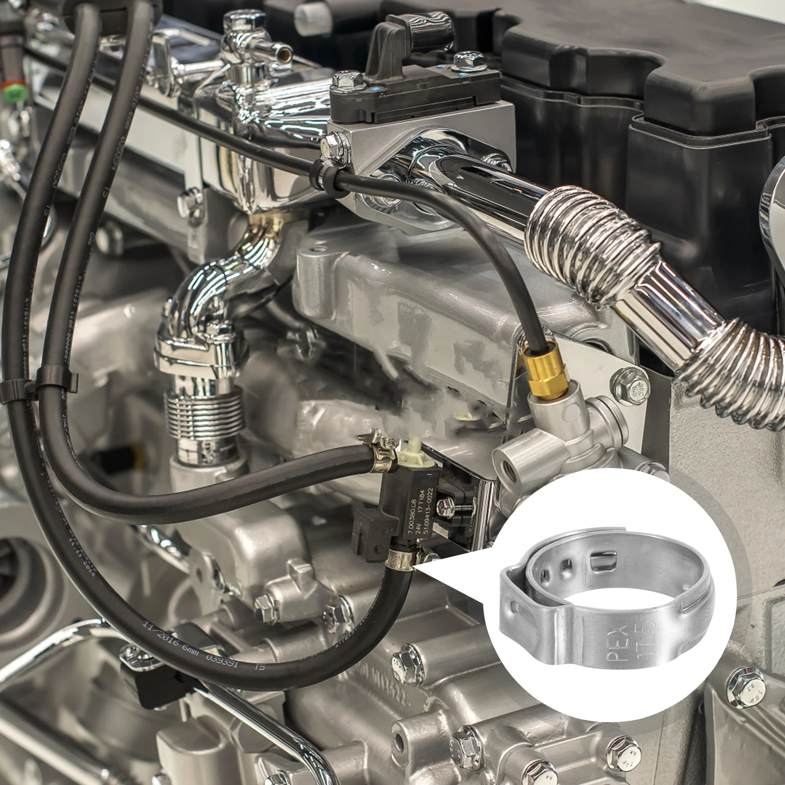 

10pcs Single Ear Clamp Hose Drive Clip Stainless Steel Gas Pipe Durable Anti Rust Home Automotive Industrial Boat Marine