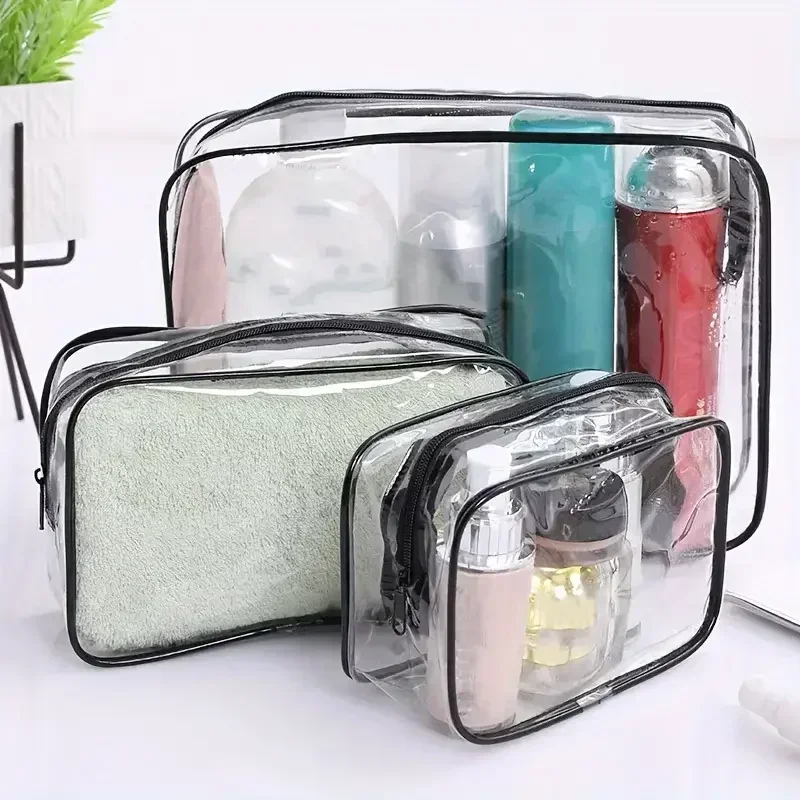 Transparent Cosmetic Bag PVC Women Zipper Clear Makeup Bags Beauty Case Travel Make Up Organizer Storage Bath Toiletry Wash Bag