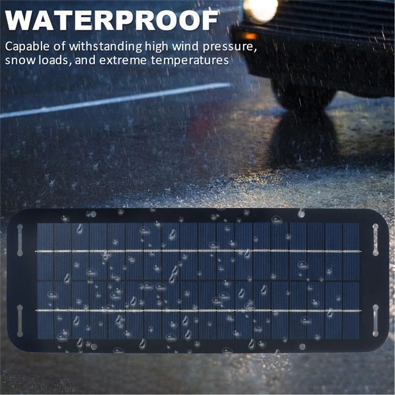 

J1UL1N 10W Solar Panel Kit 12V Waterproof Solar Trickle Charger Portable Solar Powered Charger Car Battery Maintainer Spare Part