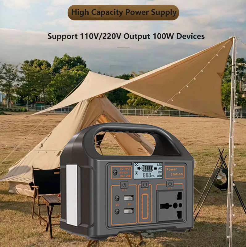100W ポータブル電源 220V 110V ソーラー発電機 LEDライト 緊急電源バンク 24000mAh 76.8Wh バッテリー アウトドアキャンプ用