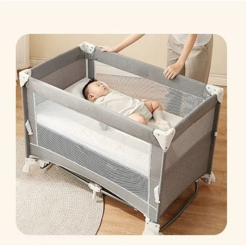 سرير أطفال متعدد الوظائف قابل للطي، سرير محمول لحديثي الولادة، سرير أطفال قابل للتعديل، سرير نوم مريح، تصميم ممرضة #1