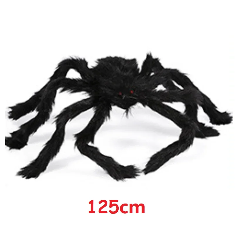 150/200cm Halloween Plüsch Simulation Spinne bunte schwarze Geist Haus Bar beängstigend große Spinne Outdoor Dekor Requisiten Spinnennetz