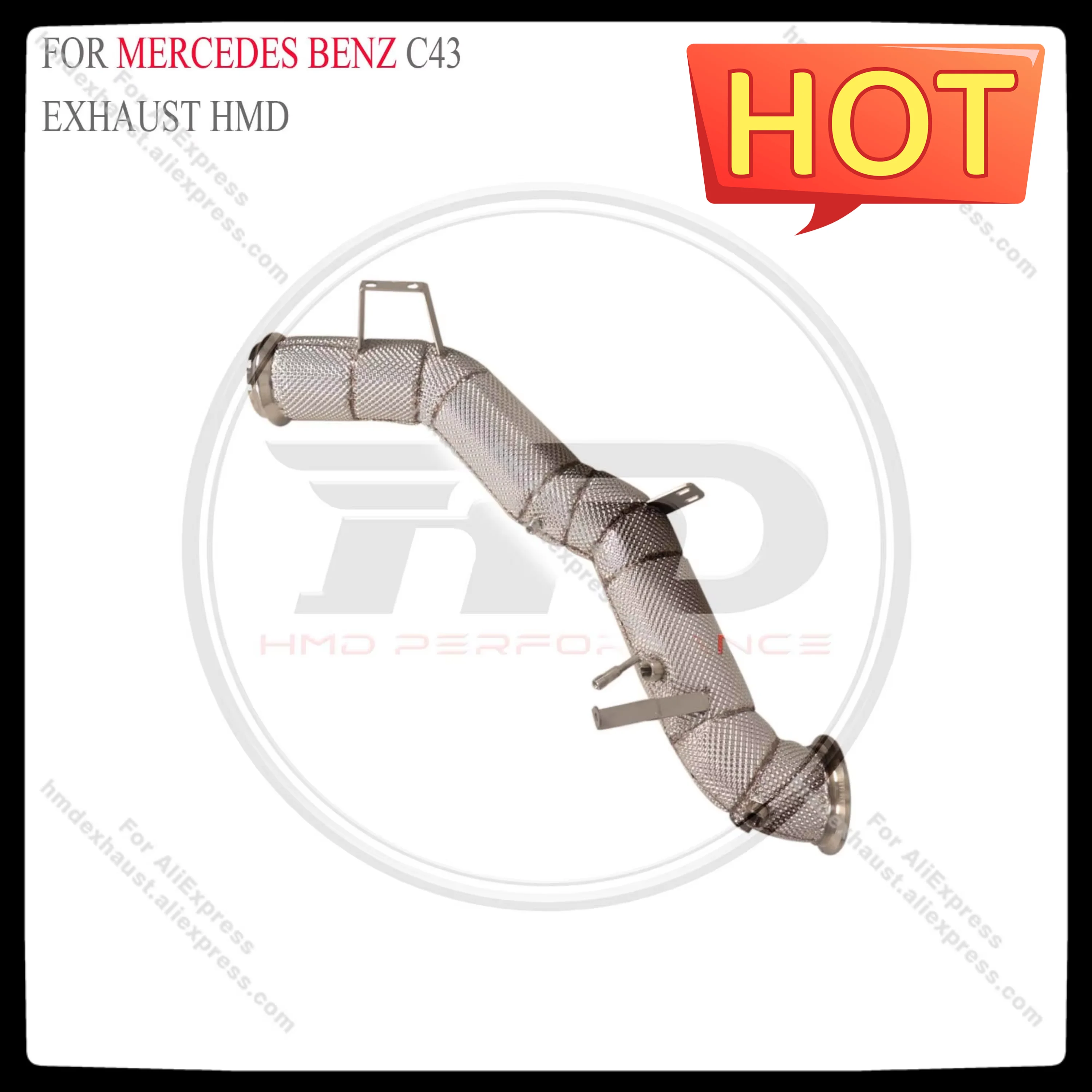 

HMD Stainless Steel Exhaust System Performance Downpipe for Mercedes Benz C43 2024+ 3.0T with heat shield