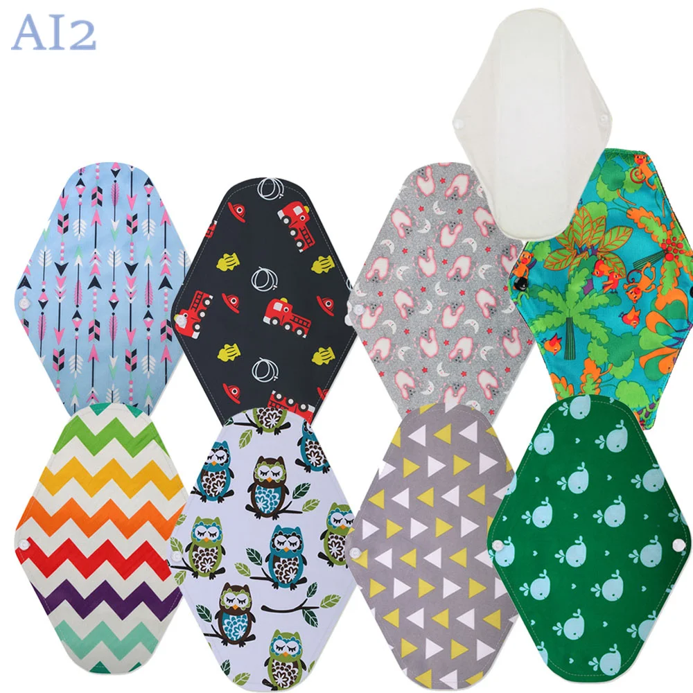 

4 шт., женские гигиенические прокладки из бамбука и хлопка