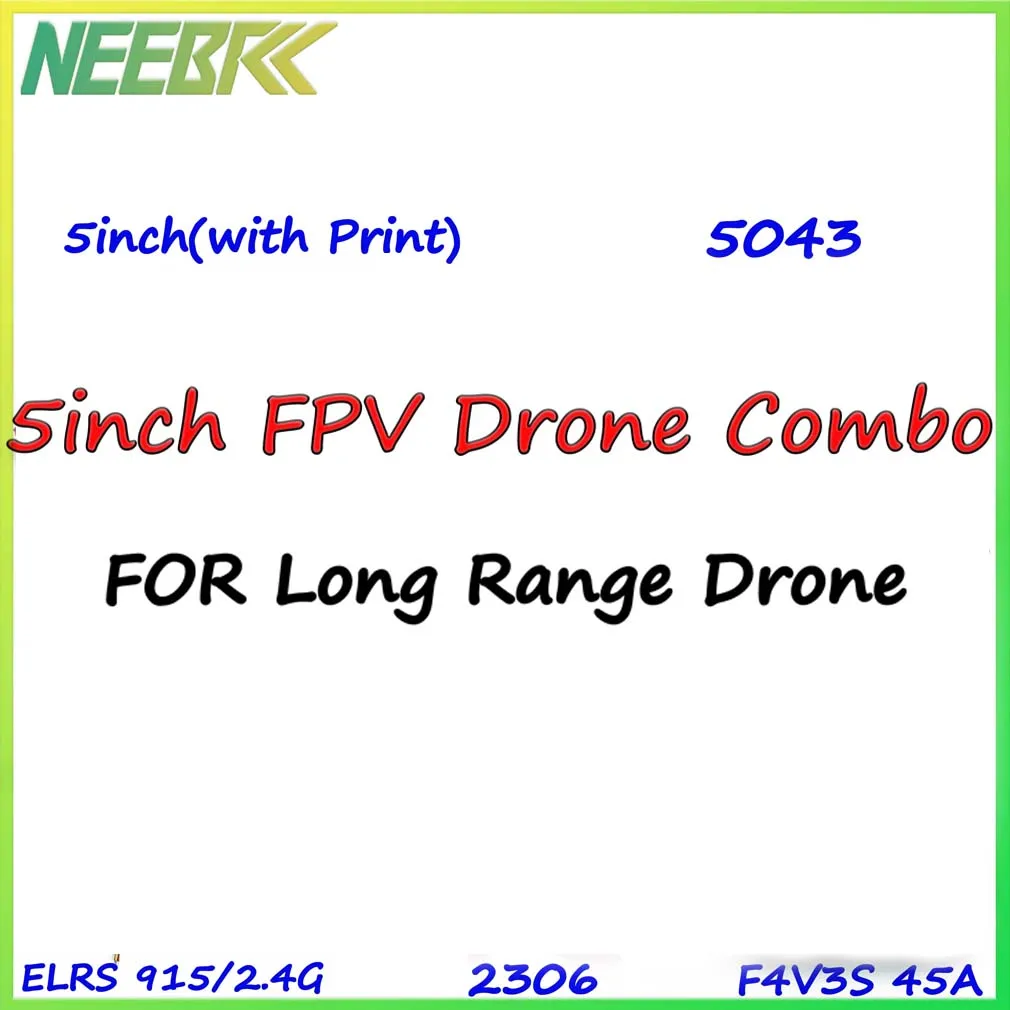 

Mark4 5inch Drone Frame 2306 Motor F4V3S PLUS 45A ESC Stack 915MHz 2.4G Dual Band ELRS Receiver 5043 Prop for RC FPV Racing DIY