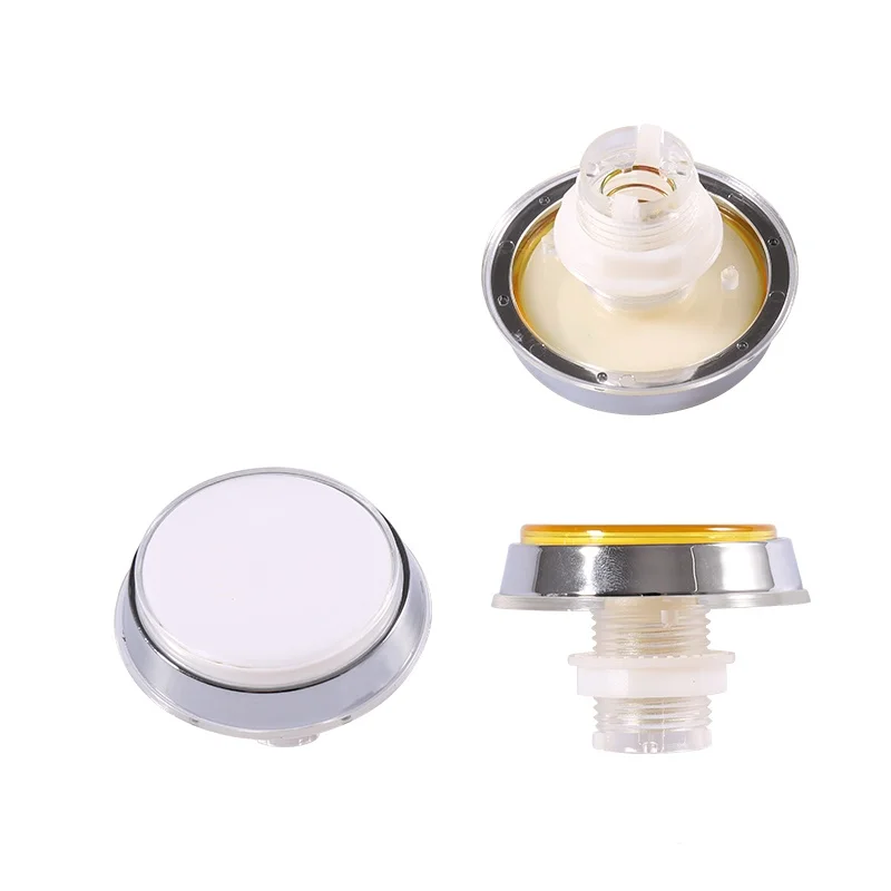 Luxury 60mm Button LED Bulb Silver-plated Flat Bevel Big Round Button Arcade Video Game Push Button Switch Self-reset Button