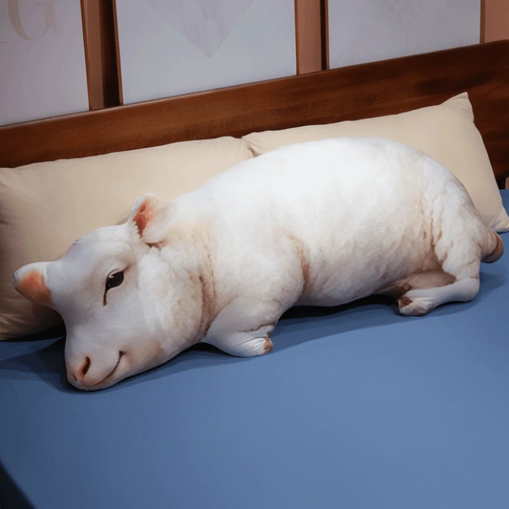 Material Animal Body Pillow PP Cotton Filled Soft Texture Poultry Throw Pillows Sheep Shape Fabric Sheep Pillow For Men