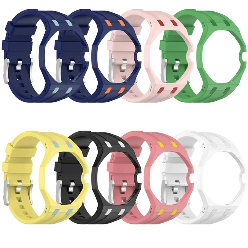 2 in 1 Hard PC Protective Case＋Silicone Strap for Swatch X AP RoyalPop Pocket Watch Modification Replace Band Conversion Parts view 6