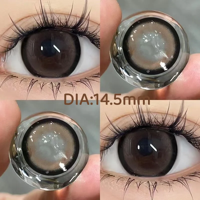 KSSEYE 1 Pair Korean Lenses Colored Contact Lens Brown Beautiful Pupils With diopter Large Diameter New Blue Soft Fashion Lenses