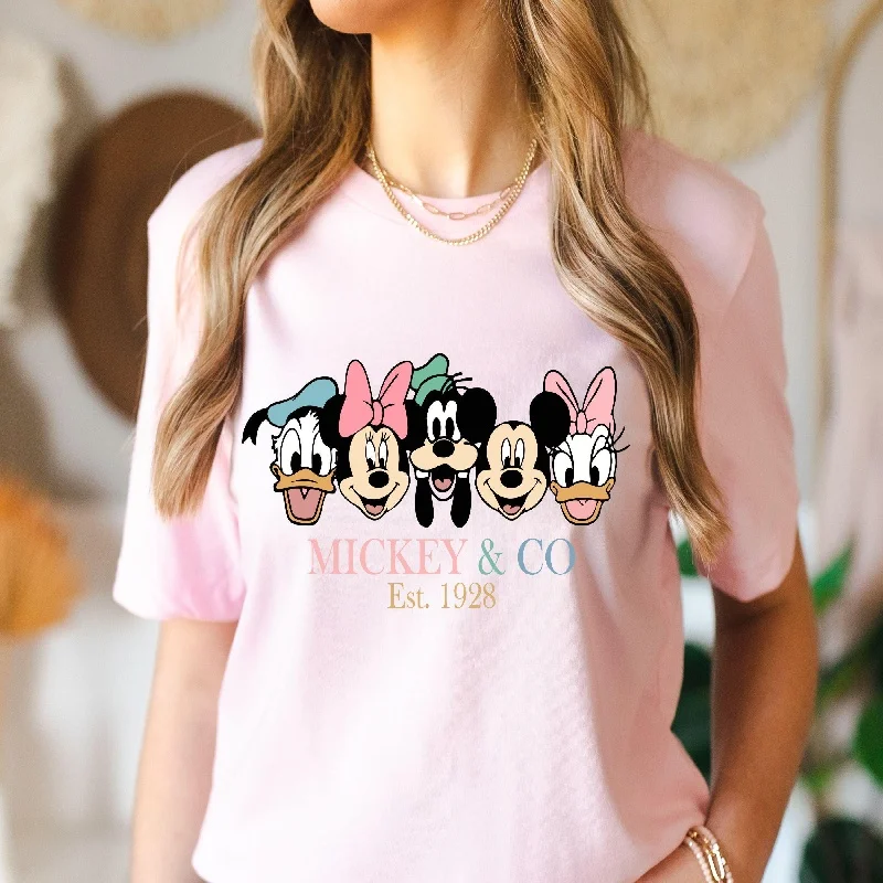 

2025-26 Summer Fashion Mickey T-shirt Y2k Minnie Mouse Hat Printed 100% cotton printed T-shirt Women's Loose Disney T-shirt