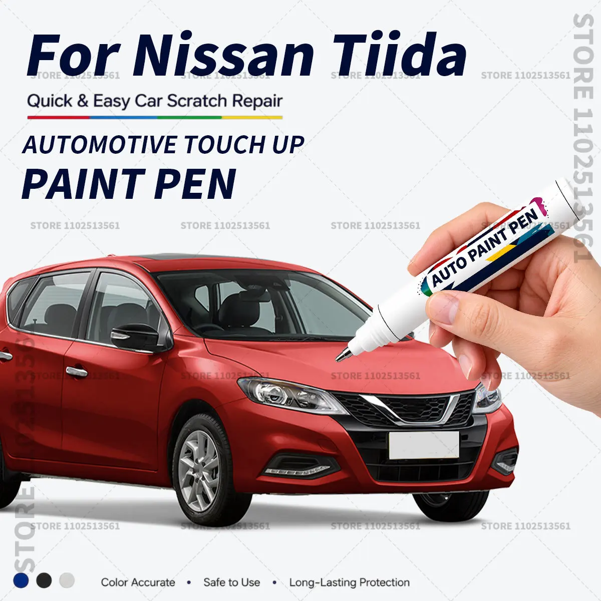 For Nissan Tiida Black Vehicle Paint Touch Up Pen Car Scratch Remover Repair Marker Waterproof DIY Auto Body Maintenance Tool