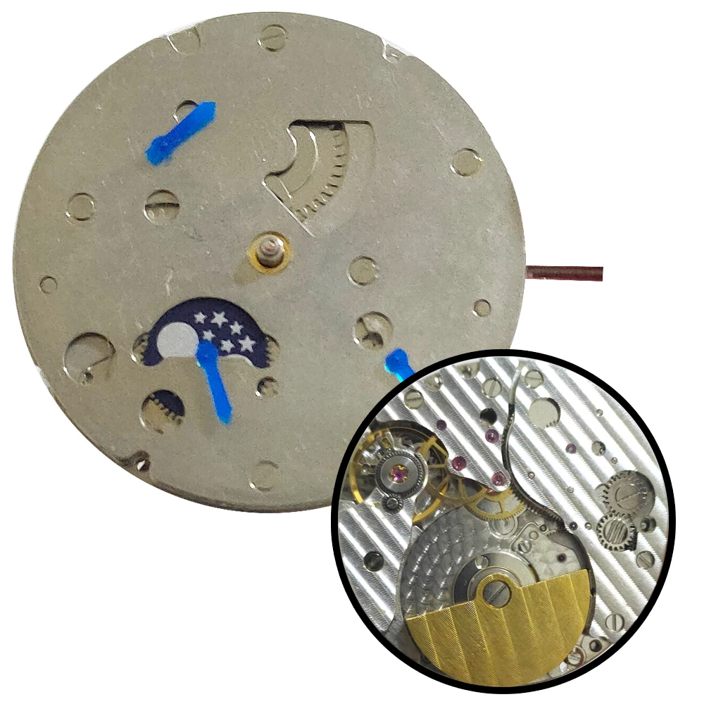 Luxury Slim Mic rotor Mechanical Movement Mini Rotor moon phase date small second hand