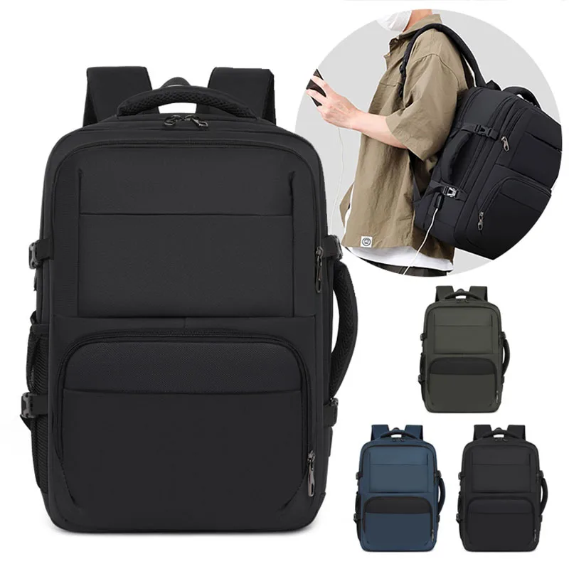 

Commuter Laptop Backpack Men Business Rucksack Multi-pocket Leisure Daypack with USB Charging Multifunctional Outdoor Travel Bag