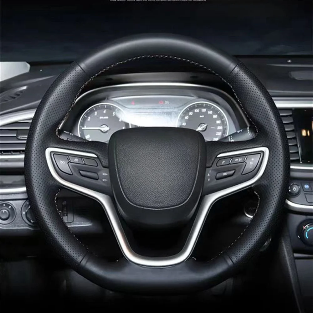 Customization Car Steering Wheel Cover Microfiber Leather Accessory Interior Accessories For Buick Encore GL6 Regal Veran 16-21