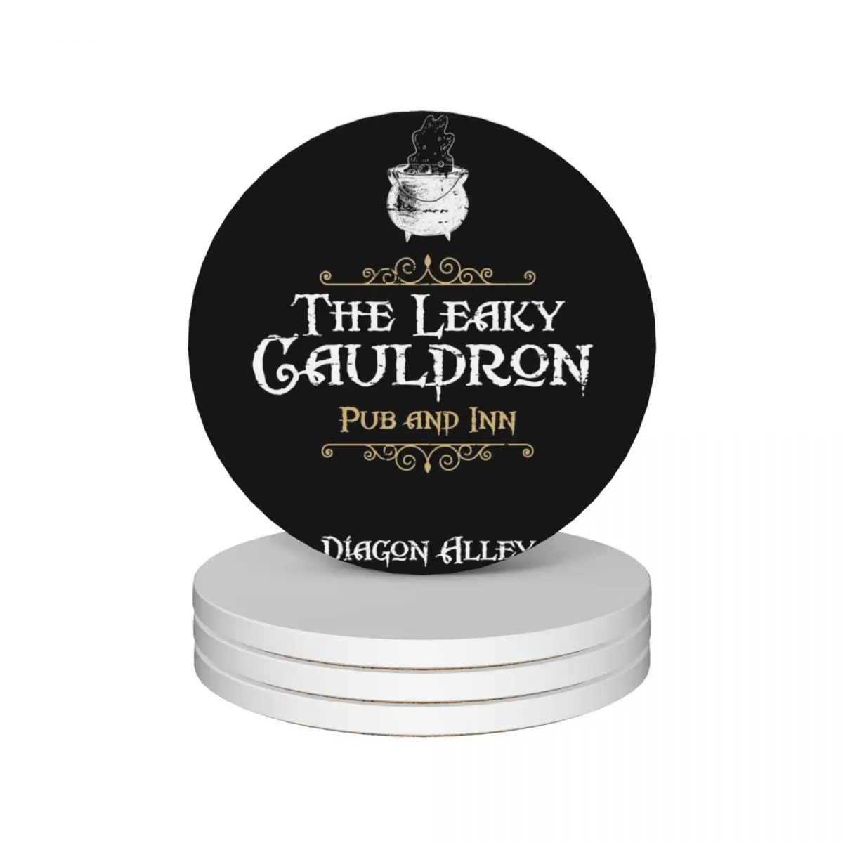 

The Leaky Cauldron Pub and Inn Ceramic Coasters (Set of 4) cute cup tile for coffee cups Coasters