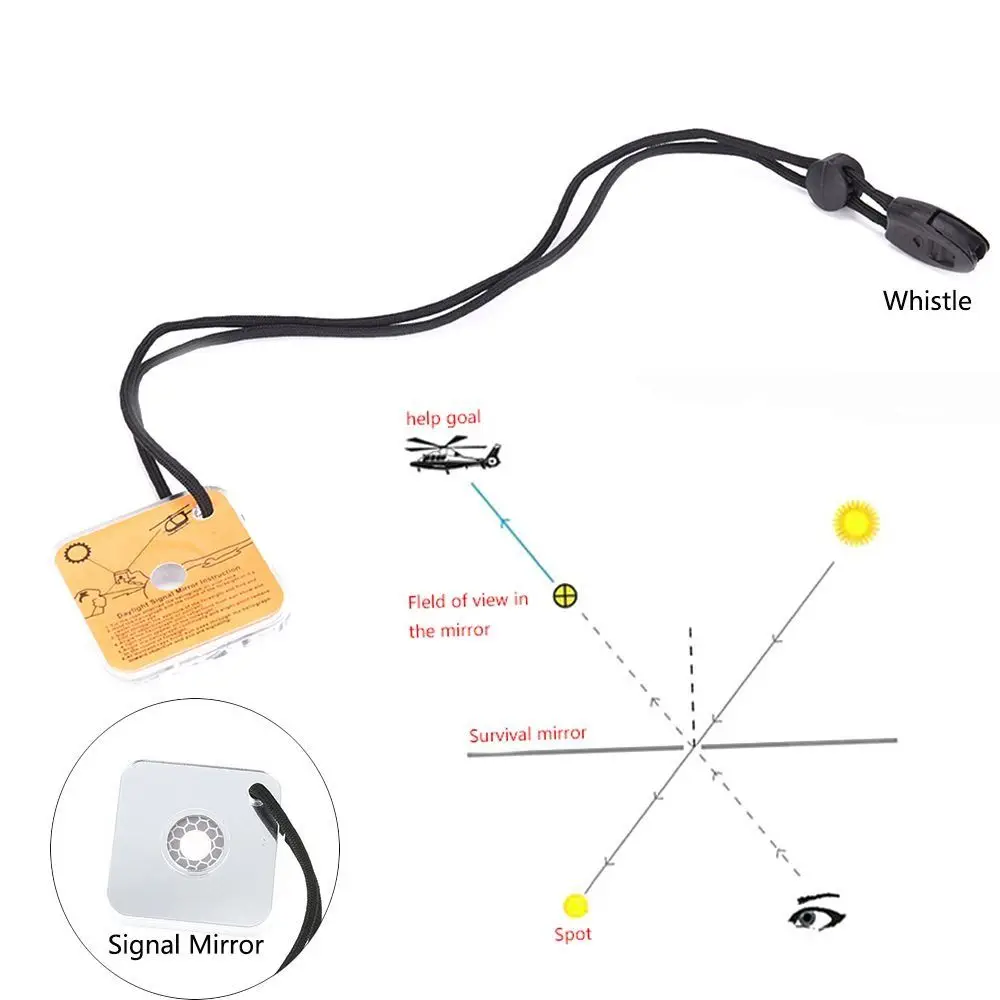 Acrylic Outdoor Signal Mirror Adventure Gear Accessories Field Tools Multifunctional Signal Mirror Multifunctional