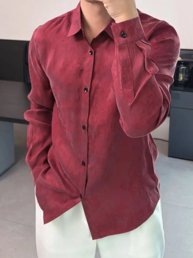 

HD80 Новая мужская рубашка с длинным рукавом для весны и осени, универсальная, элегантная, высококачественная, модная, мягкая, удобная, стильная, приталенного кроя