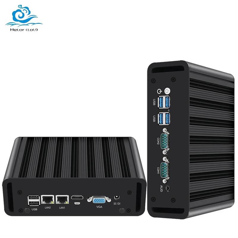 Inter Core Celeron Series Mini PC Barebone Kit DDR3/DDR4 SSD Supporto 2xRS232/485 Linux Pfense Computer compatto per uso industriale