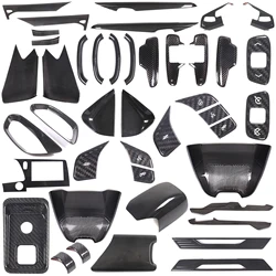 For Chevrolet Corvette C8 2020-2024 Real Carbon Fiber Interior Kit Dashboard Console Gear Shift Panel Cover Trim Stickers