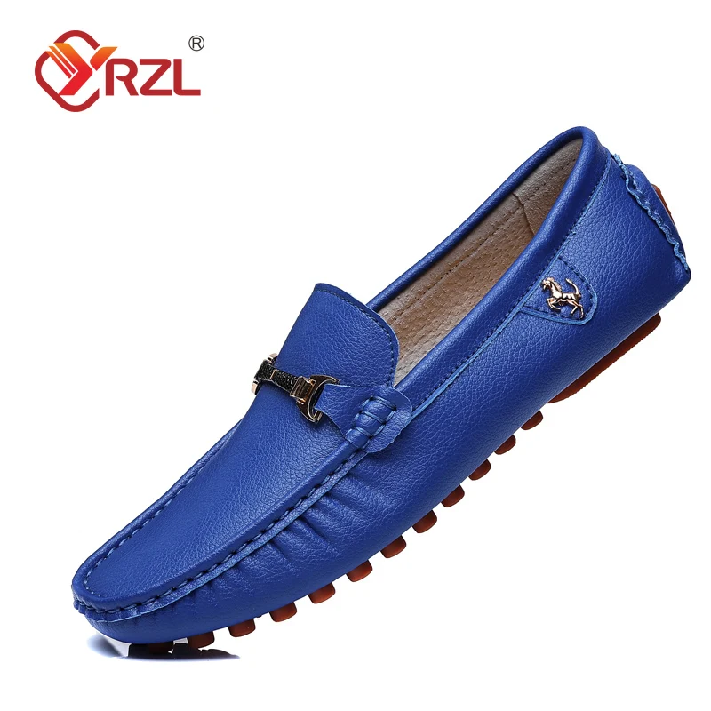 YRZL Handmade PU Leather Loafers Men Shoes Design Loafers Man Comfortable Slip on Men Loafers Hot Sale Moccasins Driving Shoes