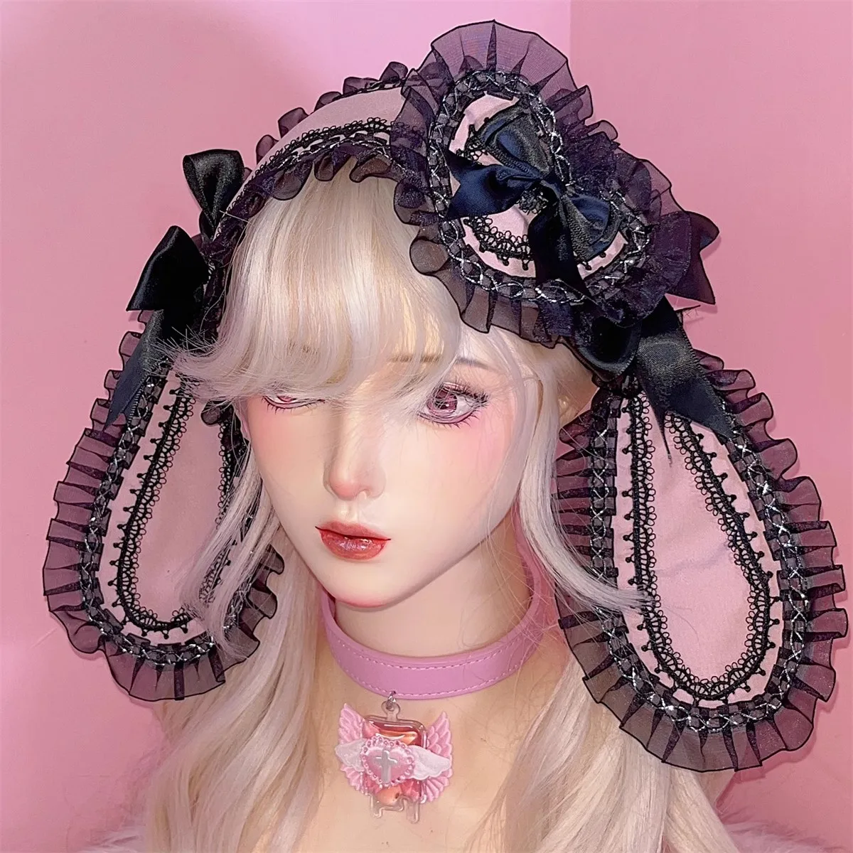 3 tipos y2k menina série subcultura japonesa orelha de coelho hairband lolita laço arco acessório de cabelo cosplay doce grampo de cabelo peça