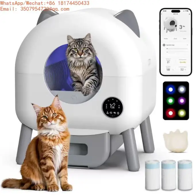 

OEM Automatic Self Cleaning Cat Box Smart APP Controlled Odor Free Large Capacity Wholesale Supplier