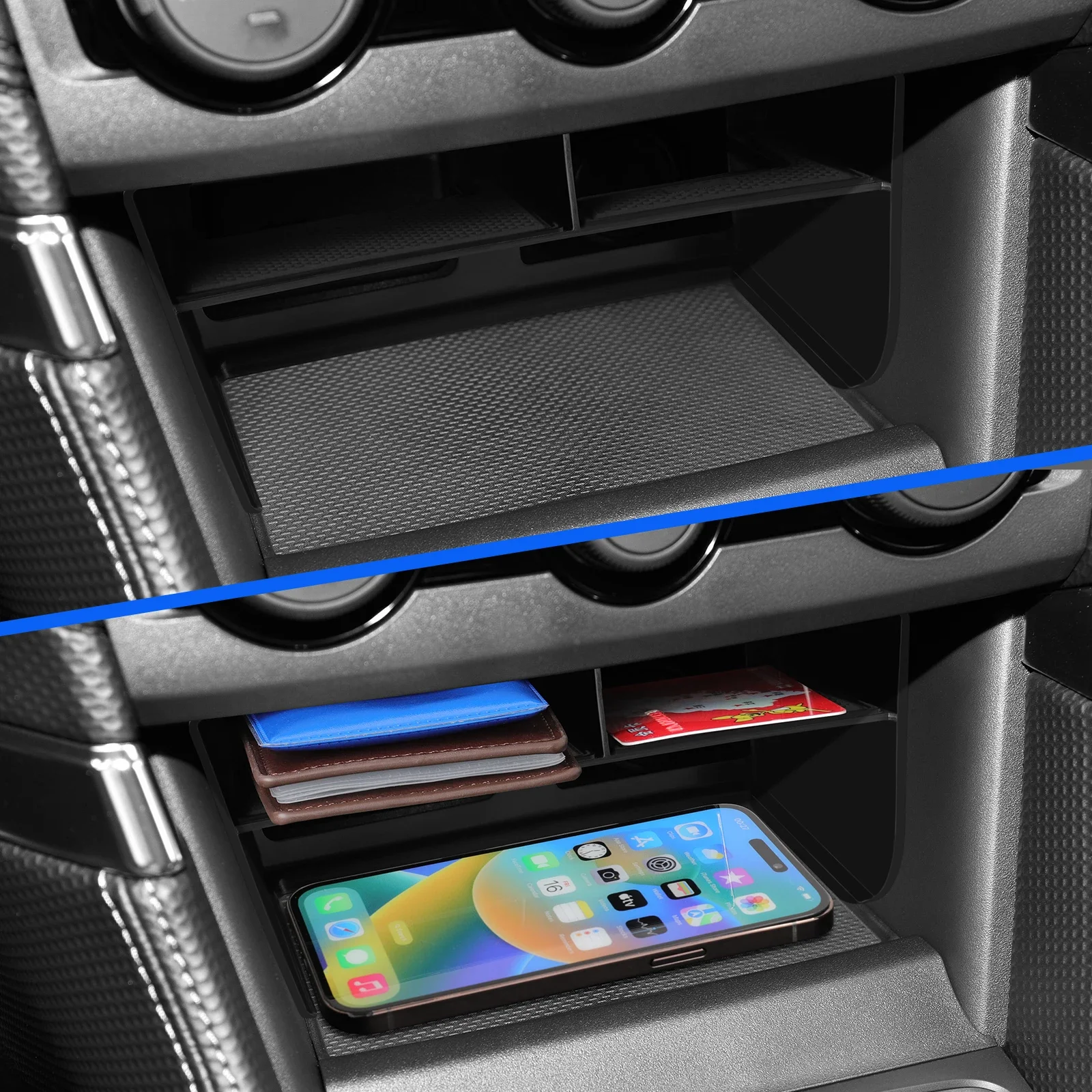 حاوية علب التخزين صندوق منظم وحدة التحكم المركزية للسيارة لسوبارو فورستر 2019 2020 2021-2024 اكسسوارات السيارات الداخلية