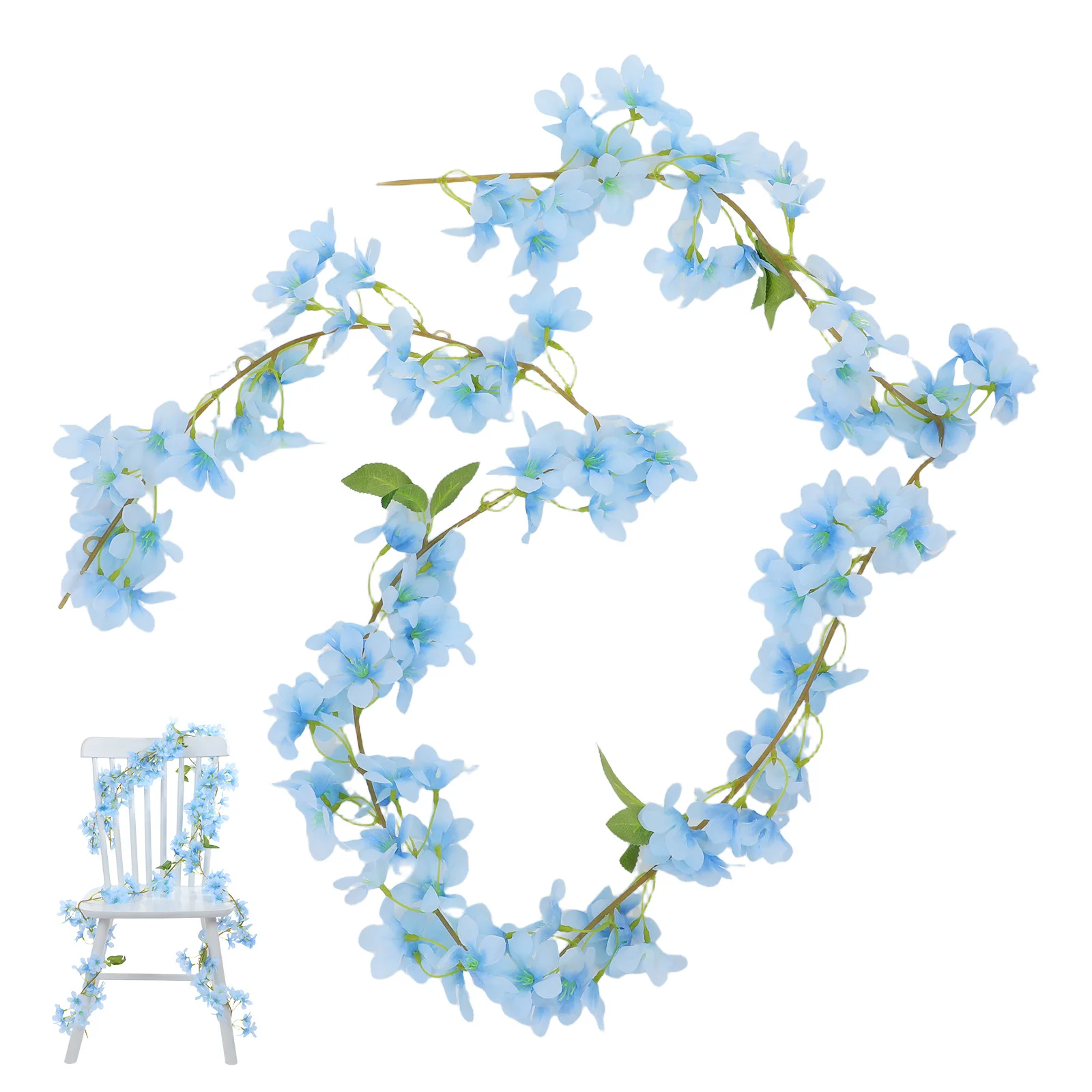 

2Pcs Simulated Flower Rattan Vibrant Artificial Hanging Flowers for Table Arrangement Home Wall Mirror Decor Vine Swag