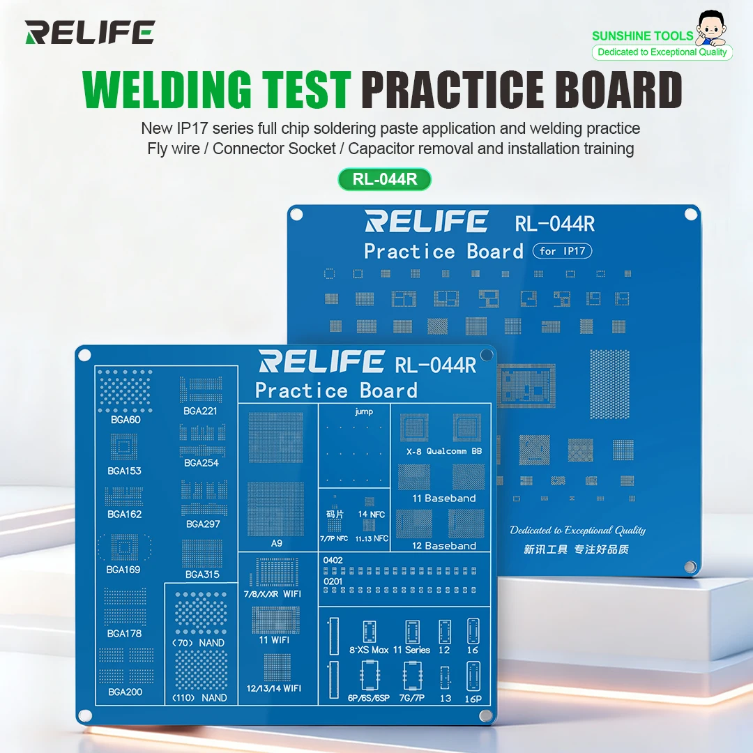 RELIFE RL-044R Welding Test Practice Board Connector Socket Removal and Installation Practice for Phone Repair Tools
