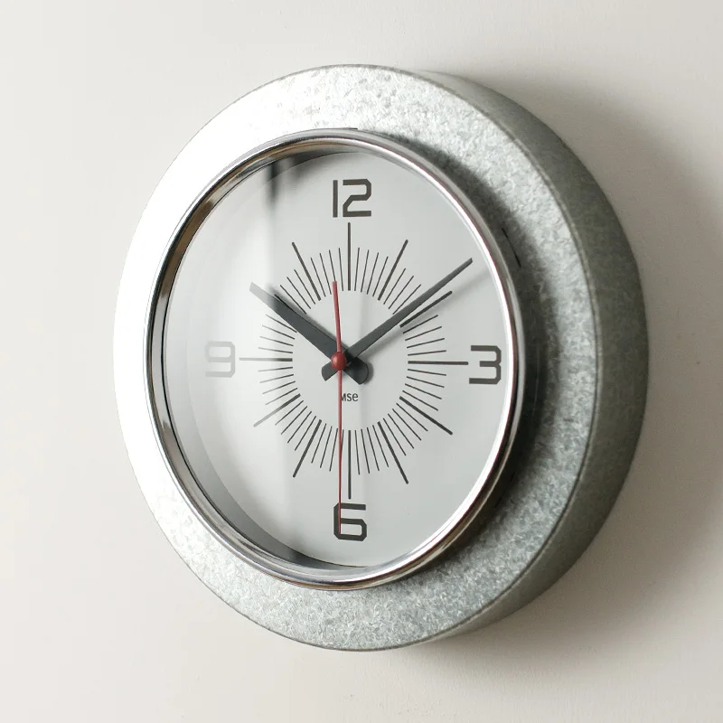 

10 Inch Metal Wall Clock Minimalist Industrial Style Watch Nordic Modern Round Timepiece Silent Circular Clock Rustic Home Decor