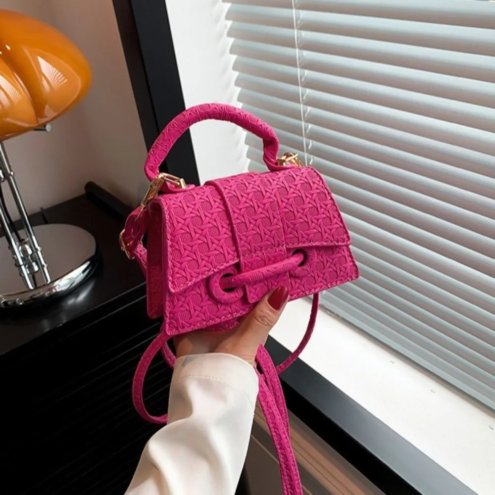 

Pu Leather Chic Crossbody Bag Handbag Small Square Bag Mini Coin Purse Korean Style Solid Color Women's Shoulder Bag Women