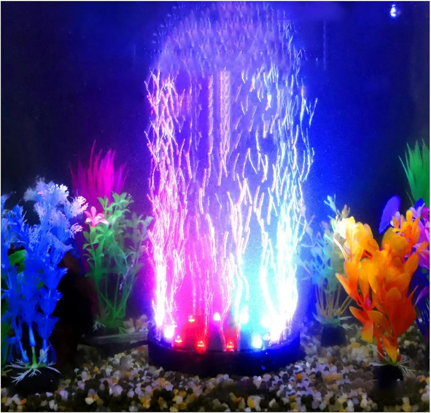 

Supper Bright RGB beads Multi-Colored Aquarium LED Air Bubble Stone Disk light submersible Fish Tank Bubbler Auto Color Changing