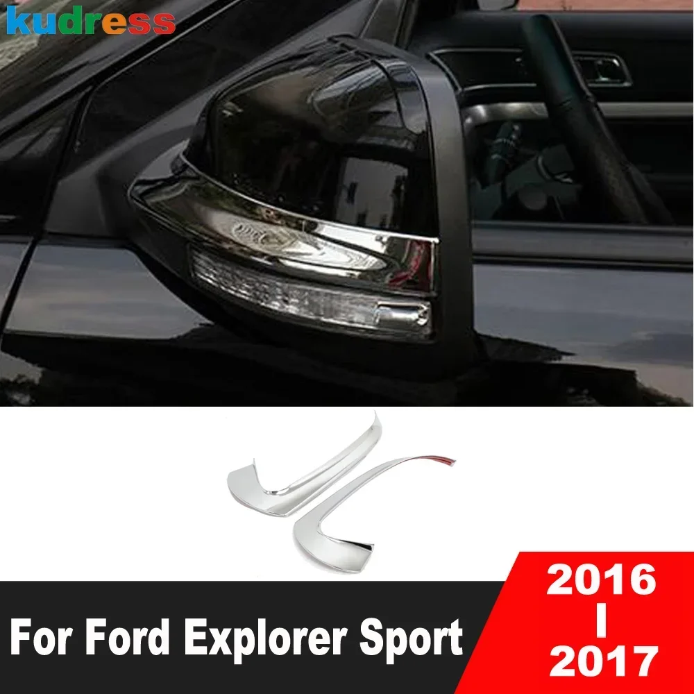 

Rearview Mirror Cover Trim For Ford Explorer Sport 2016 2017 Chrome Car Door Side Mirrors Molding Garnish Strip Accessories