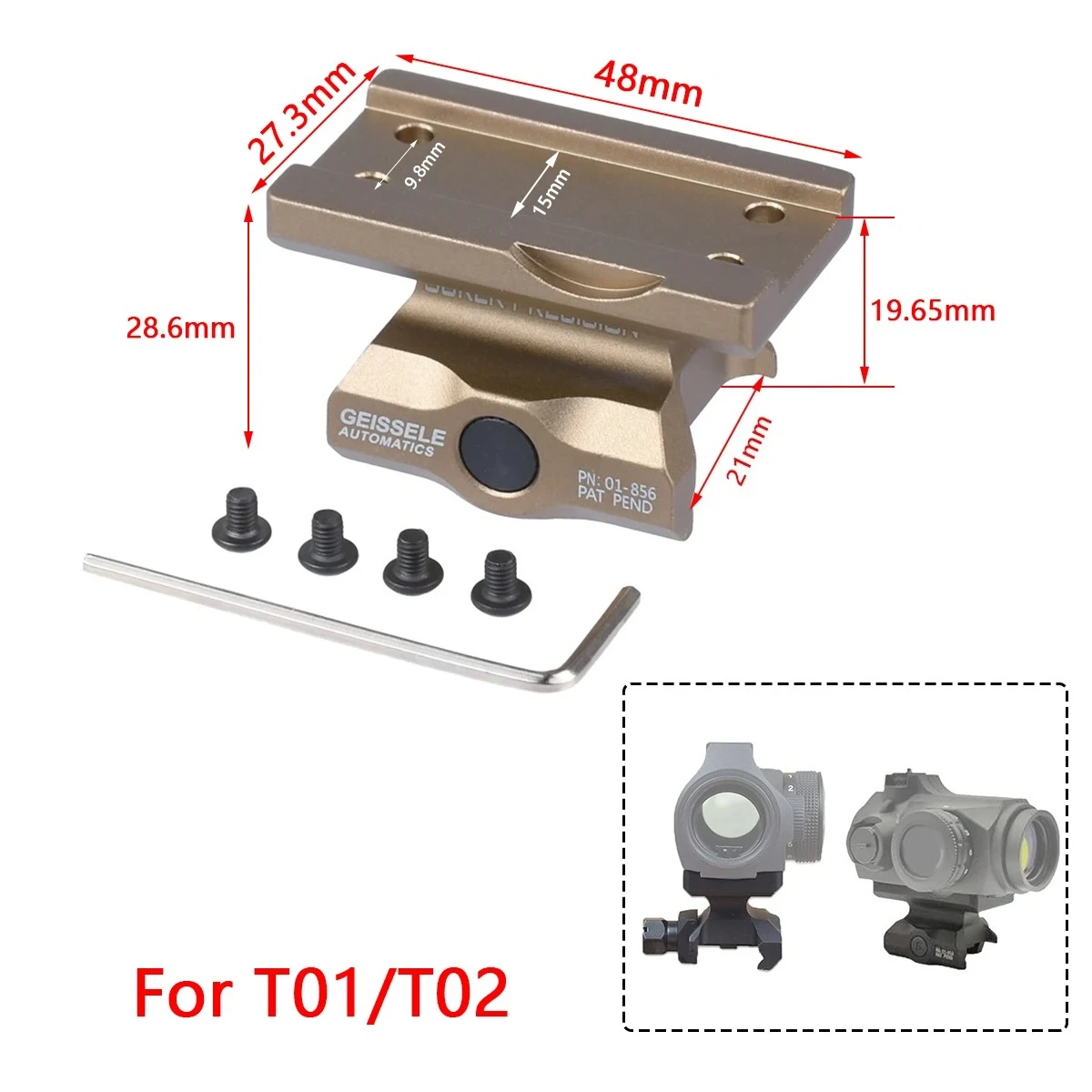 T01 Red Dot UNITY Fast Riser Mount T02 R5 Offset Mount 45 ° Seitliche Halterungen Optikhalterung RM Red Dot Sight Scope Universal Base – Detail 23