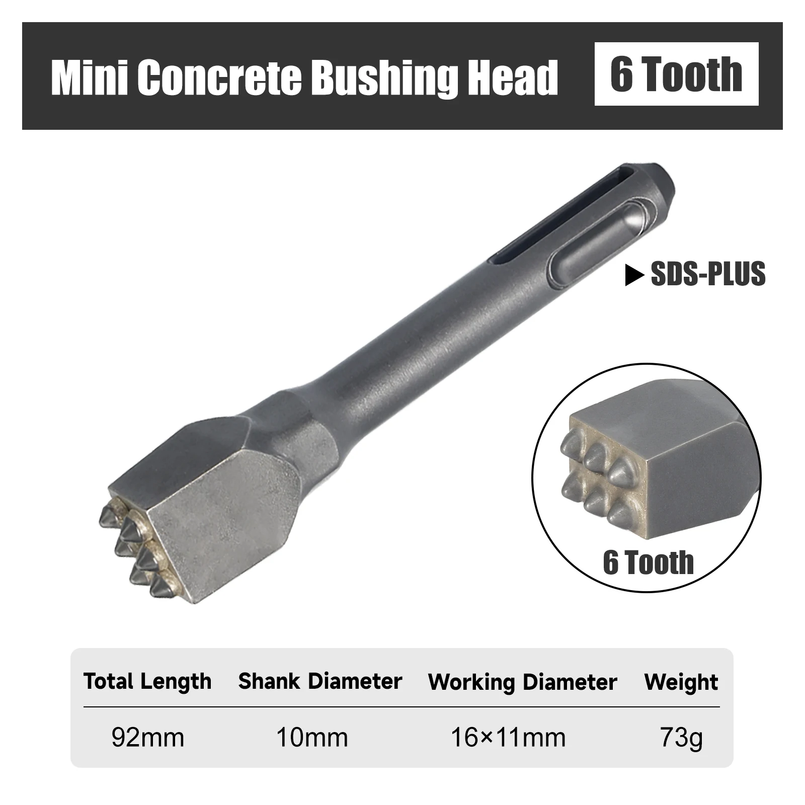 Mini Electric Concrete Scabbler Alloy Hammer Drill Bit 3/4/6/7 Tooth Options Masonry Point Groove For Hammer Drill Brick Stone