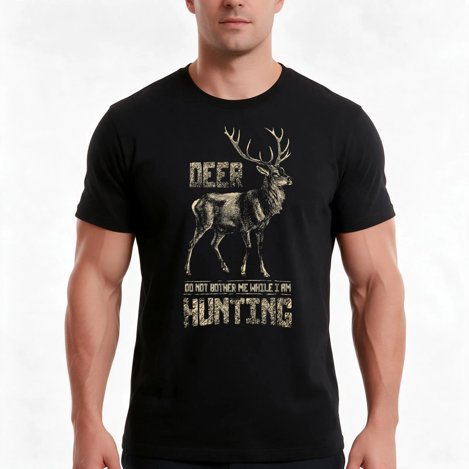 Don't Bother me While I'm Deer Hunting Hunter Hunt T-Shirt Summer Casual Cotton Tee Oversized Streetwear Tops 100% Cotton
