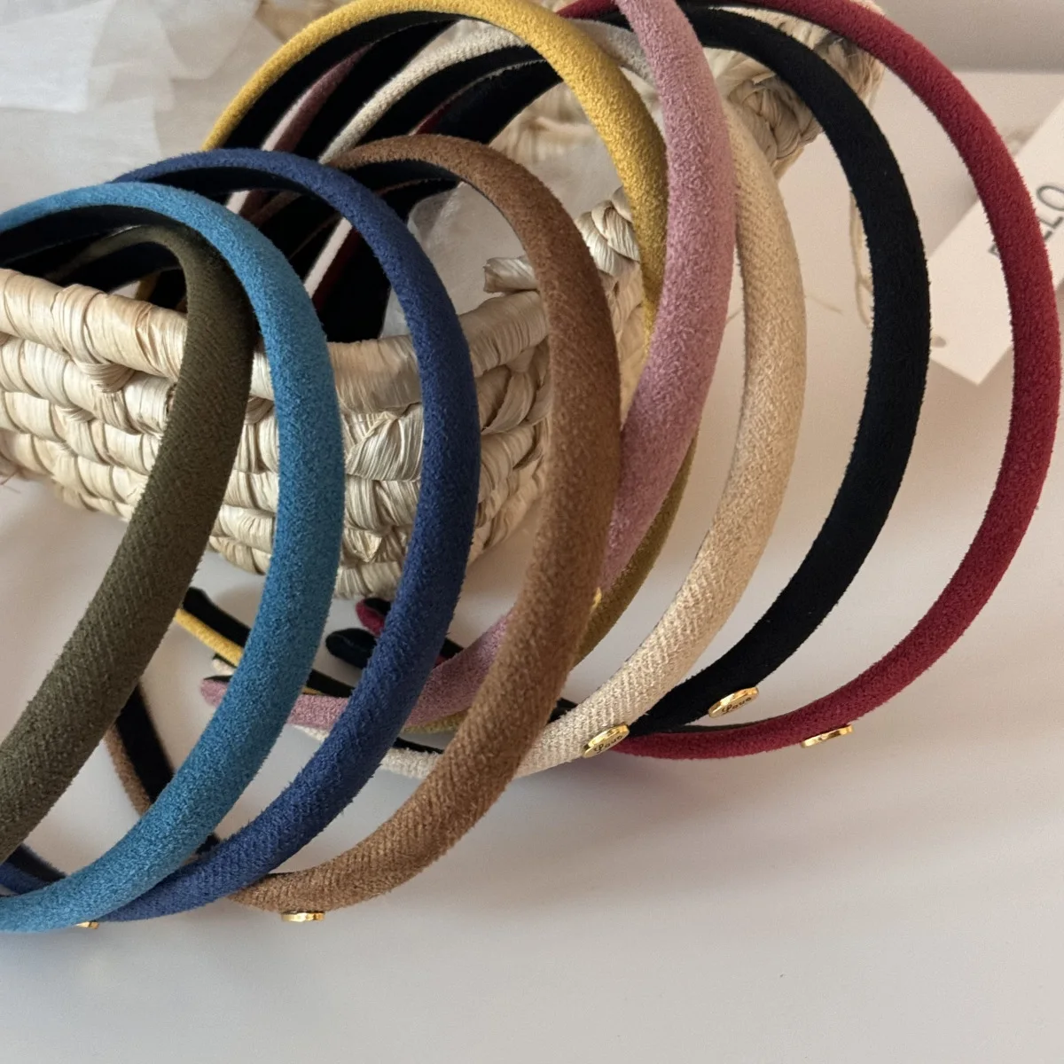 1Pcs Samt Textur Feine Haar Hoop Multi Farbe Einfache Liebe Logo Haar Hoop frauen Täglich Vielseitige Kopfbedeckung haar Bands – Detail 10