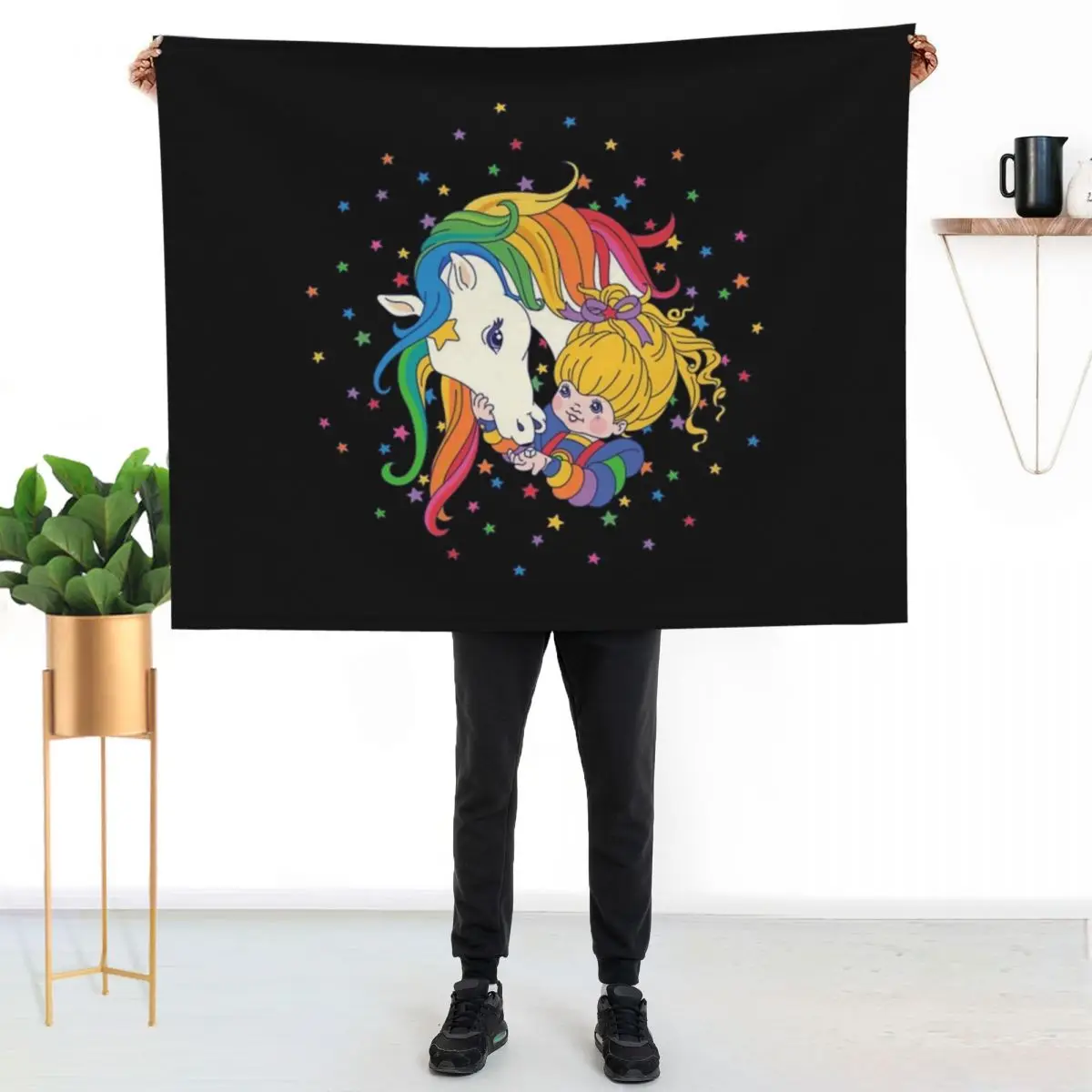 Rainbow & Starlite Throw Blanket Plaid Fashion Sofas Kid'S Soft Big Luxury Thicken Soft Plaid Blankets
