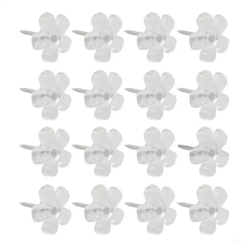 Y5LB 100 ชิ้นดอกไม้-หัวQuilting Pinsสำหรับเย็บผ้า,ดอกไม้PUSH Pins