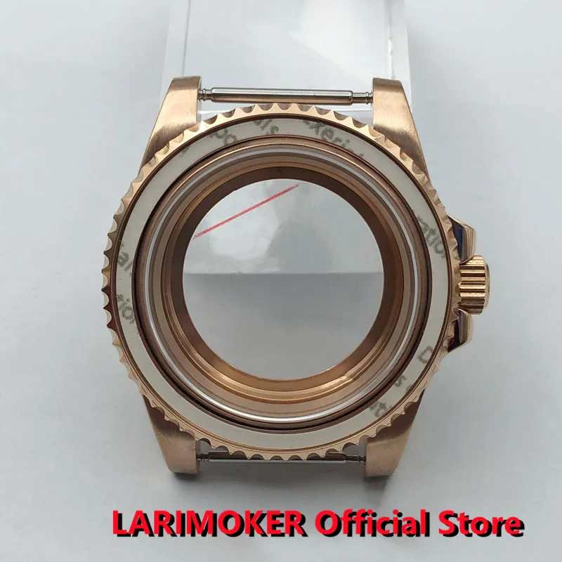LARIMOKER New 40mm Sapphire Glass Date Window Rose Gold Watch NH35 Case fit MIYOTA8215 DG3804 ETA2824 NH38 NH39 PT5000 Movement